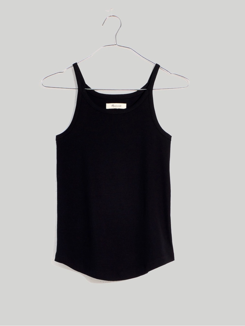 NWT Madewell 3X Plus Supima® Rib '90s Tank Black Ribbed Tank Top Shirt summer